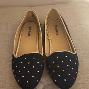 Old Navy- Navy Blue w/ Gold Dots Shoes-Size 13